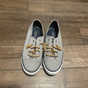 Sperry slip on size 8 1/2m light gray
